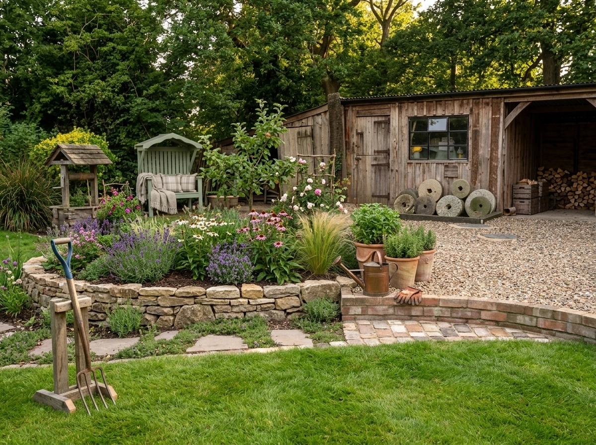 Country Rustic Garden Yard design — yard photo by GenRoom AI