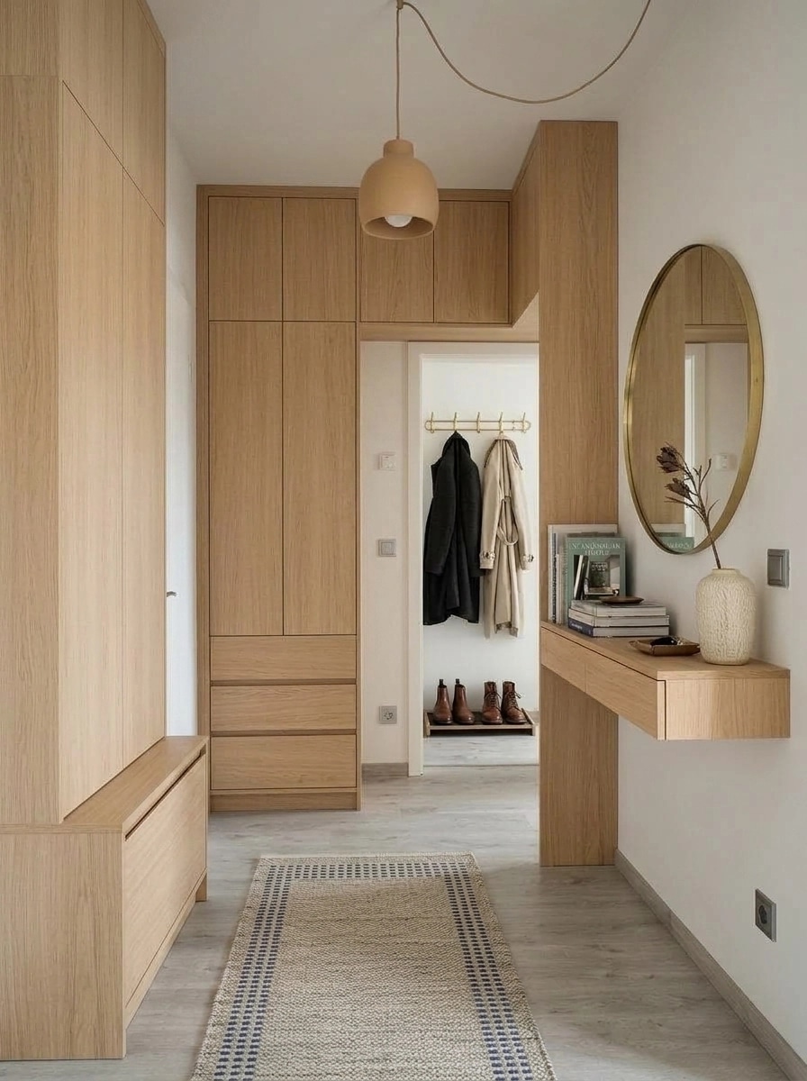 Hallway interior in Scandinavian style — photo by GenRoom AI