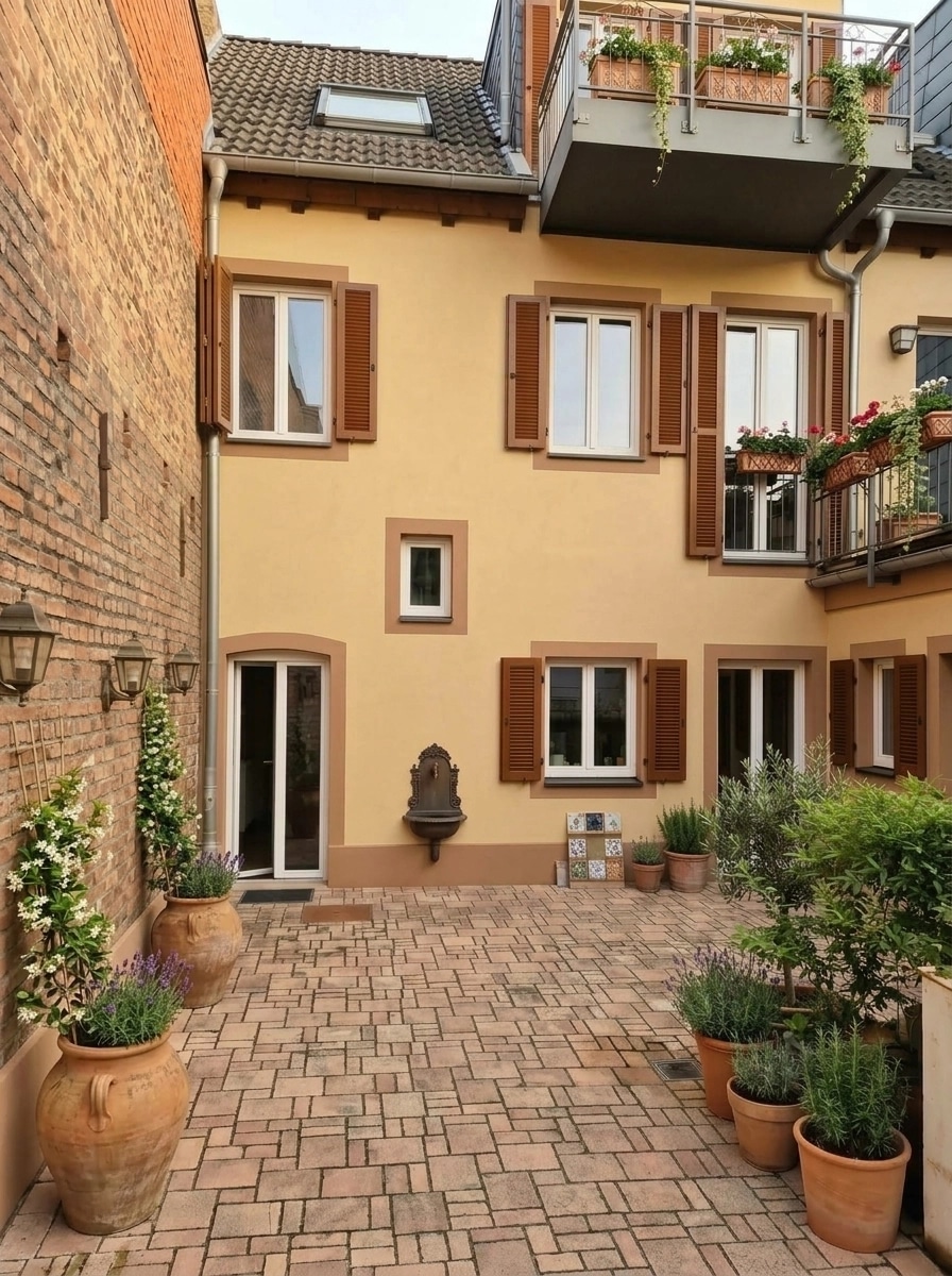 Facade design in Mediterranean Facade style — photo by GenRoom AI