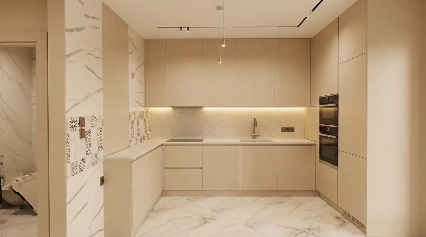 Minimalism Kitchen design — interior photo by GenRoom AI