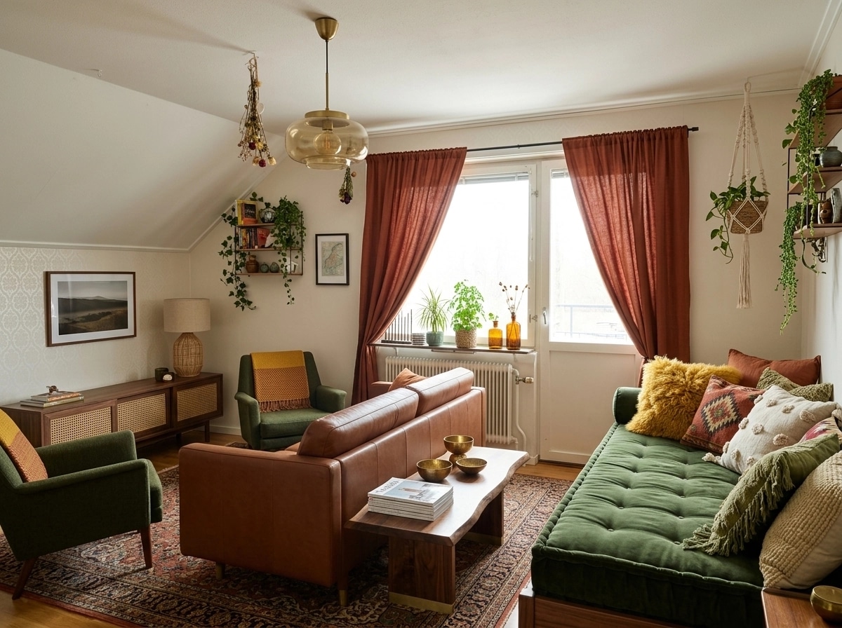 Interior design in Bohemian style — Living Room by GenRoom AI