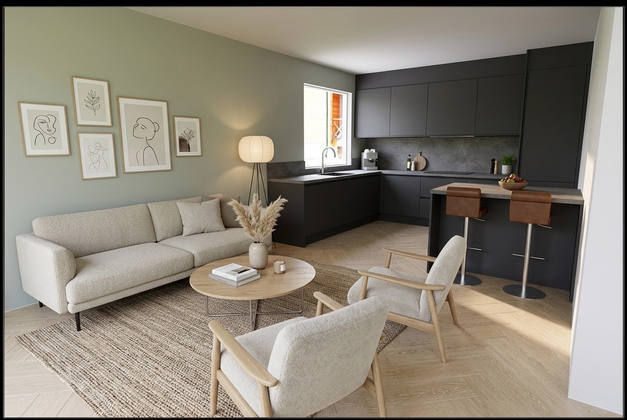 Scandinavian Living Room design — interior photo by GenRoom AI