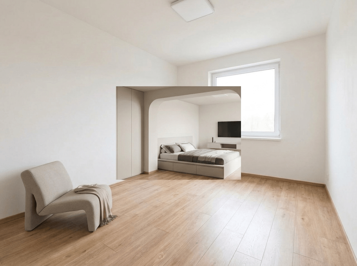 Minimalism Yatak Odası design — interior photo by GenRoom AI