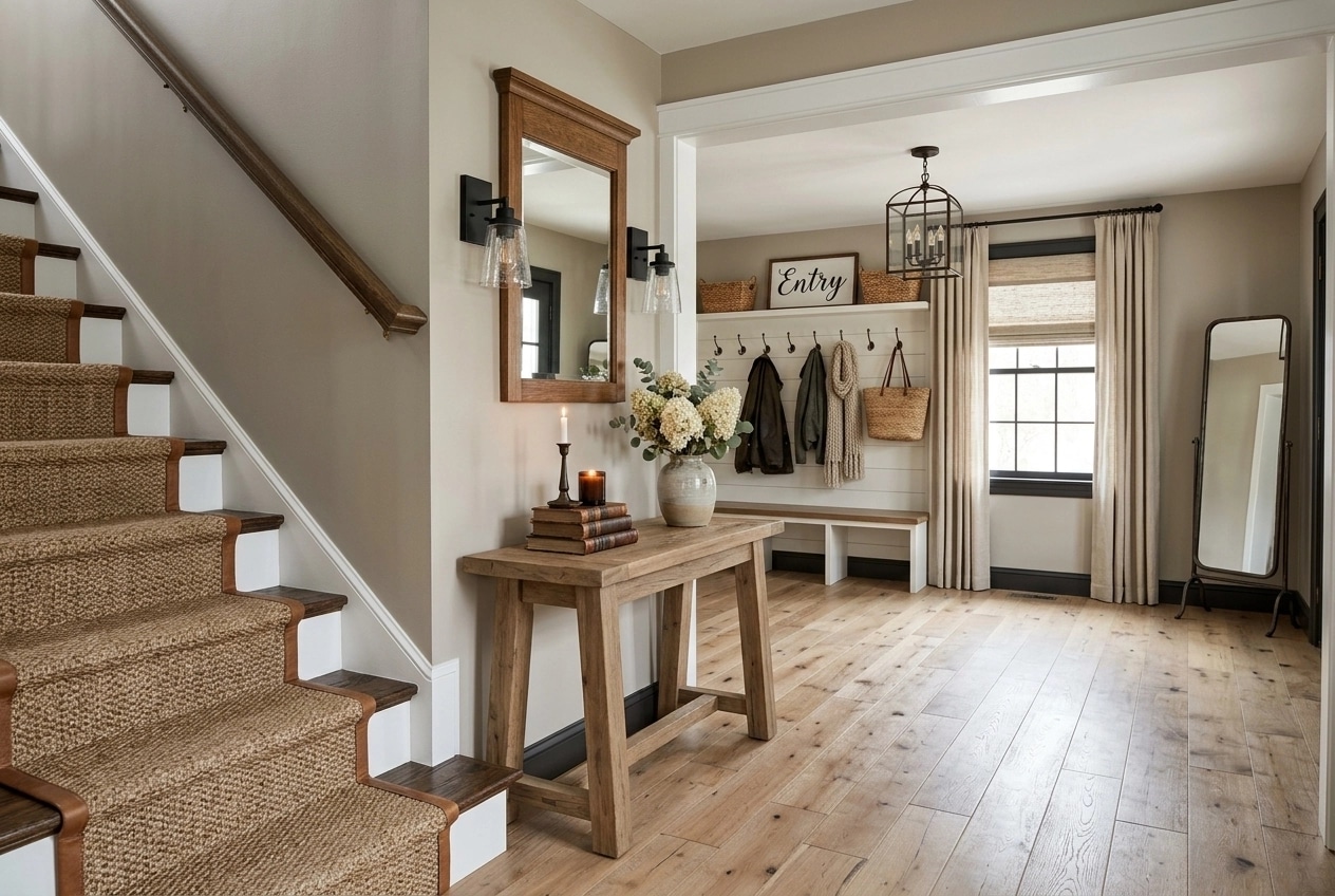 Hallway interior in Modern Farmhouse style — photo by GenRoom AI