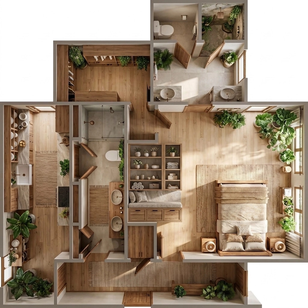 Interior design in Biophilic style — Living Room by GenRoom AI