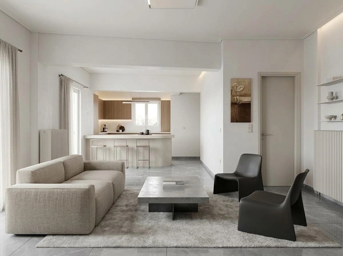 Minimalism Living Room design — interior photo by GenRoom AI
