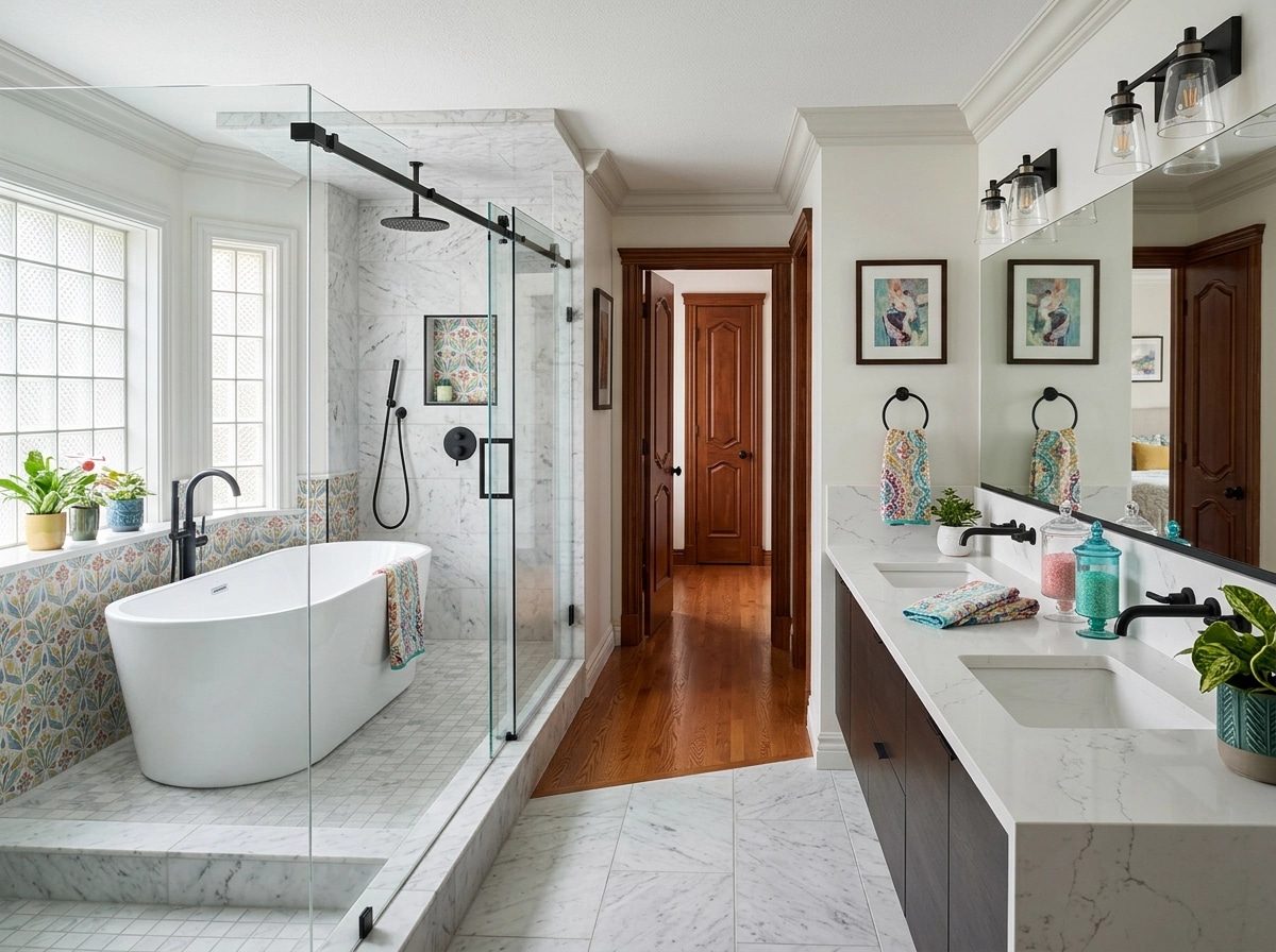 Interior design in Transitional style — Bathroom by GenRoom AI