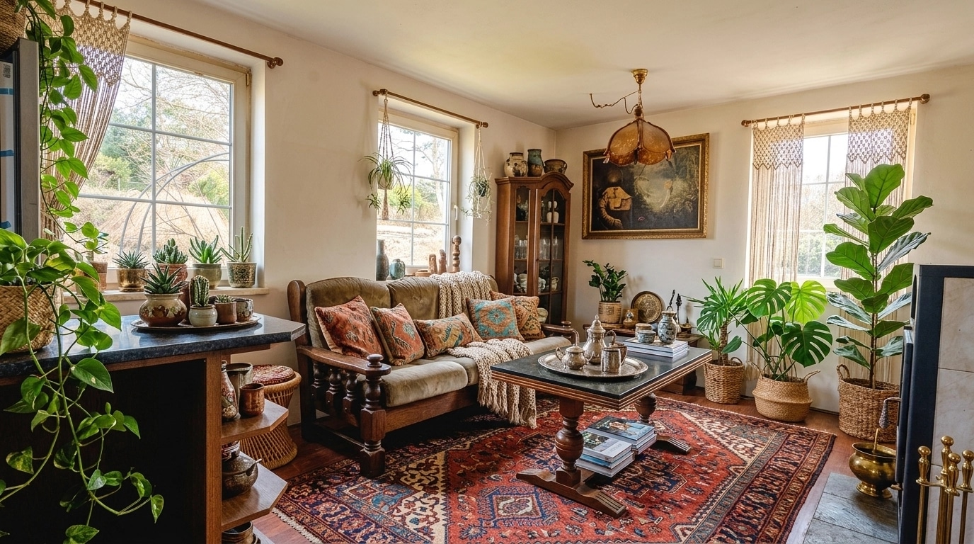 Interior design in Bohemian style — Living Room by GenRoom AI