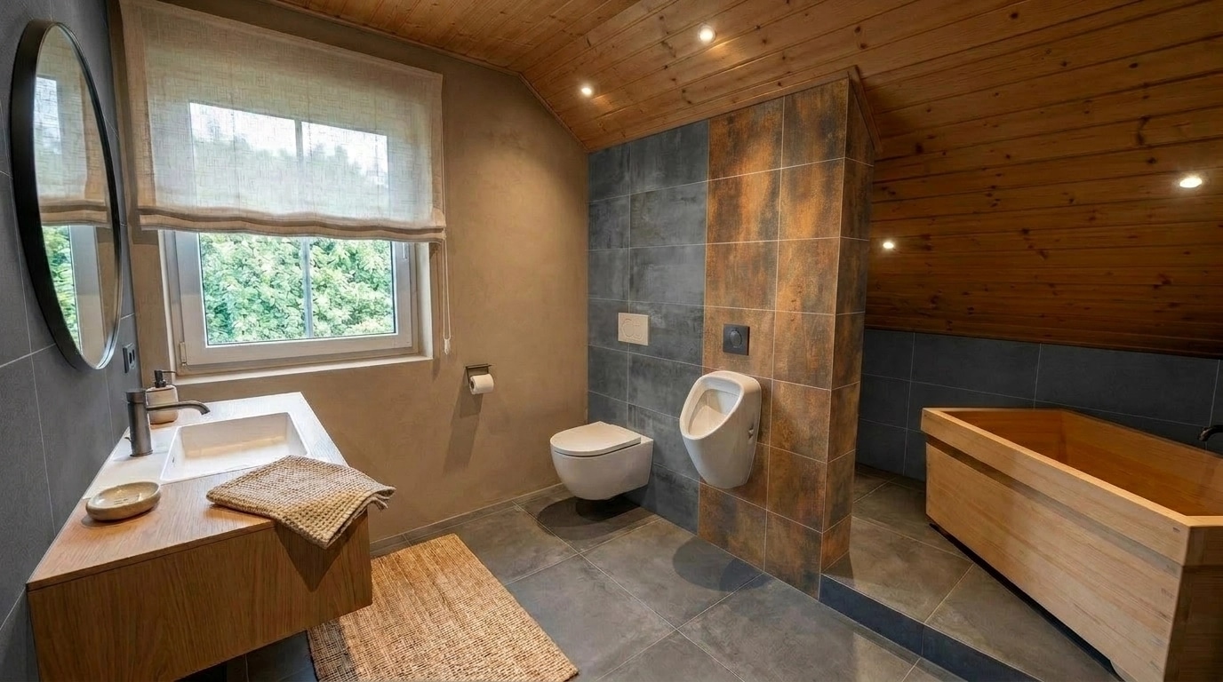 Interior design in Japandi style — Bathroom by GenRoom AI