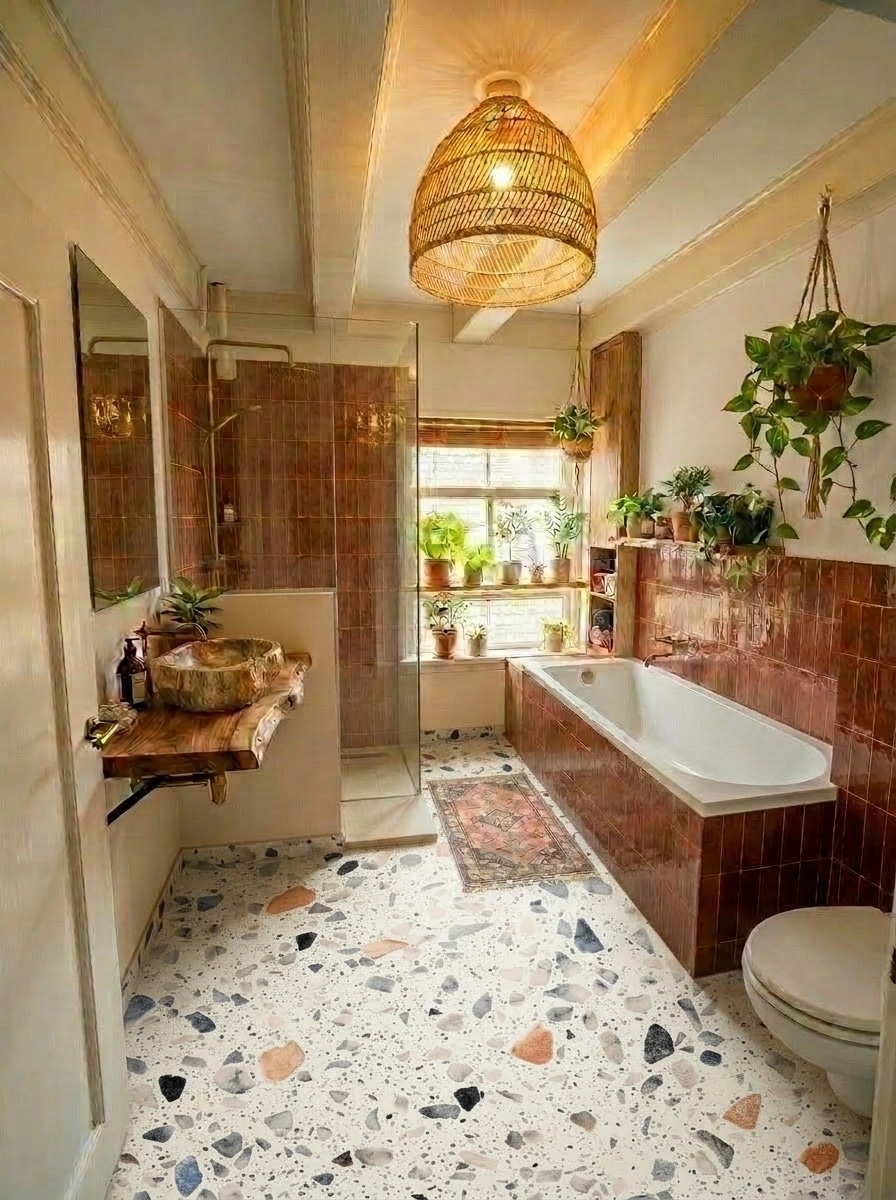 Bathroom interior in Mediterranean style — photo by GenRoom AI