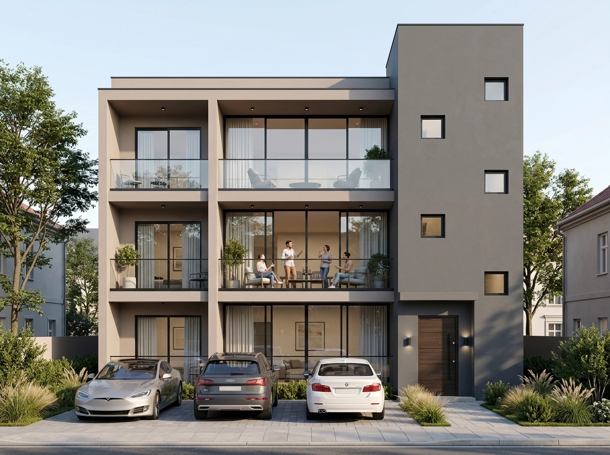Facade design in Minimalist Facade style — photo by GenRoom AI