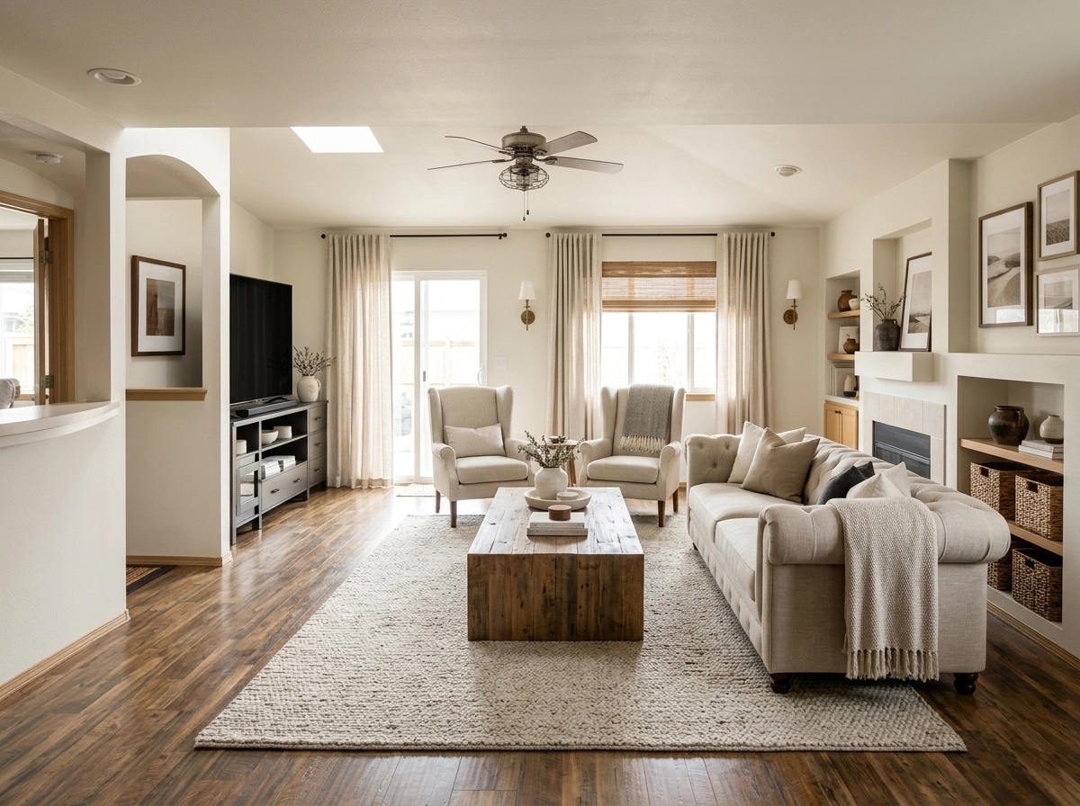 Modern Farmhouse Living Room design — interior photo by GenRoom AI