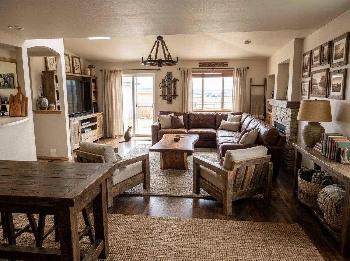 Interior design in Rustic style — Living Room by GenRoom AI
