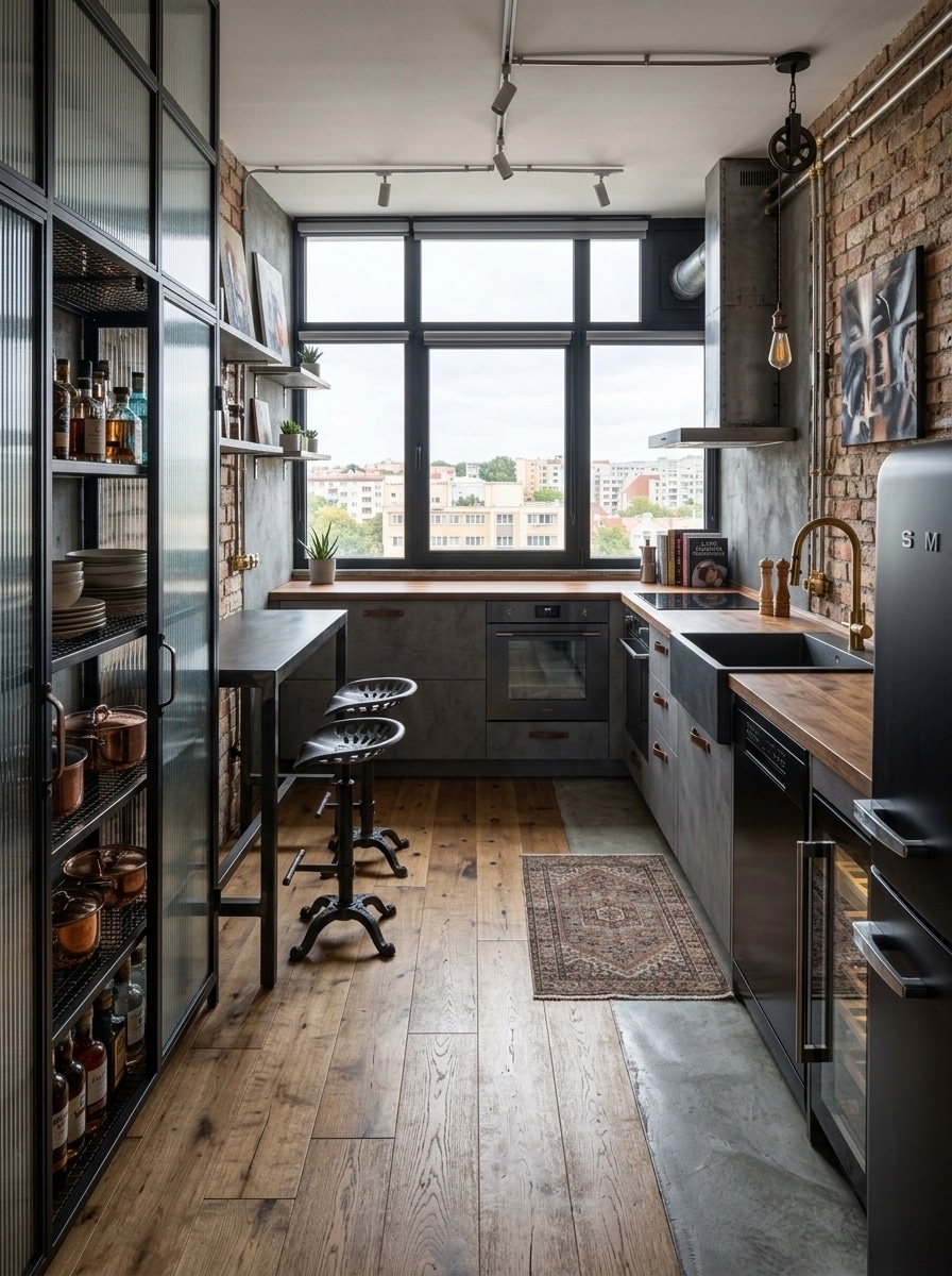 Interior design in Loft / Industrial style — Kitchen by GenRoom AI