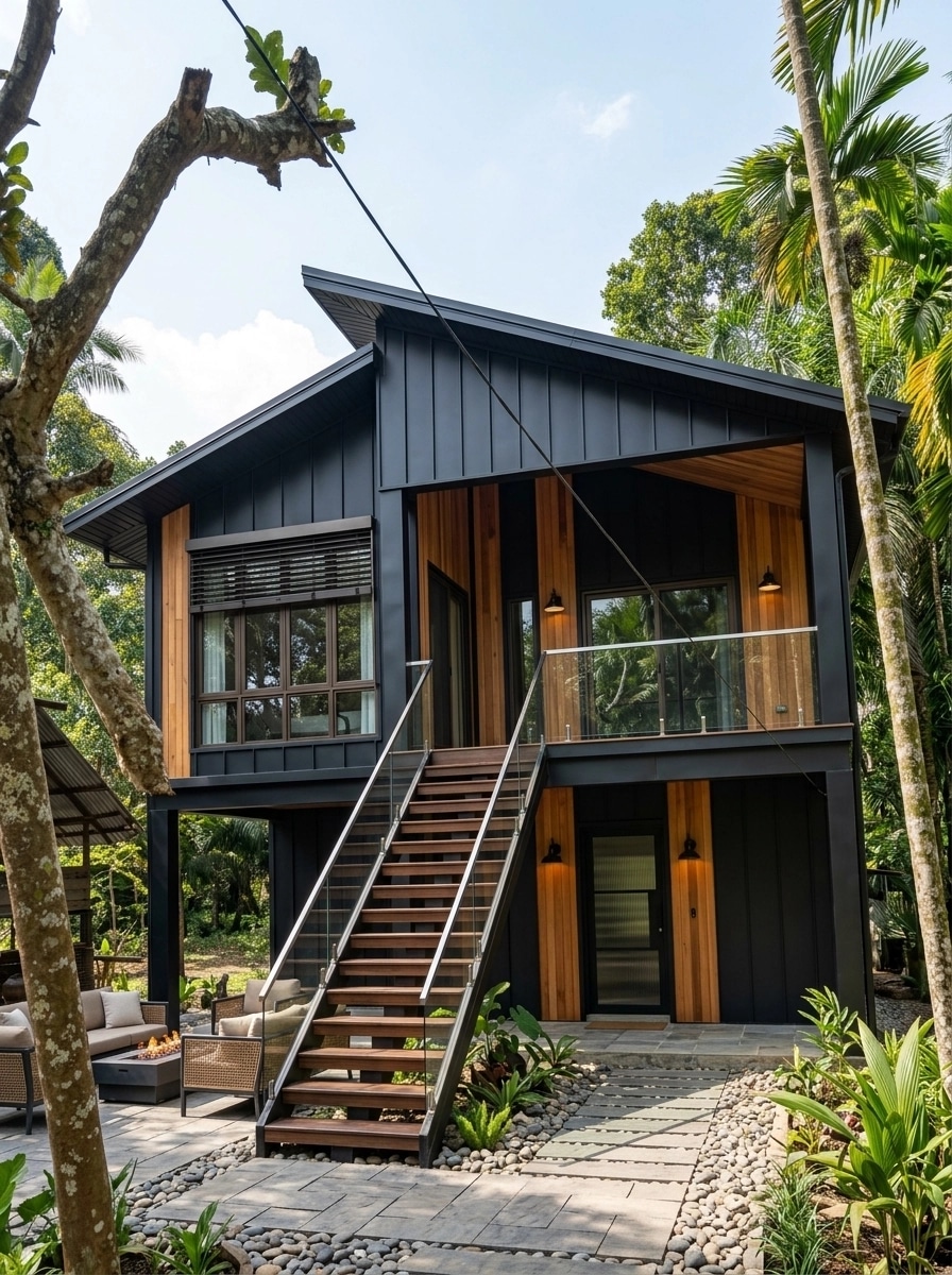 Cephe tasarımı Barnhouse Facade stili — Cephe GenRoom AI