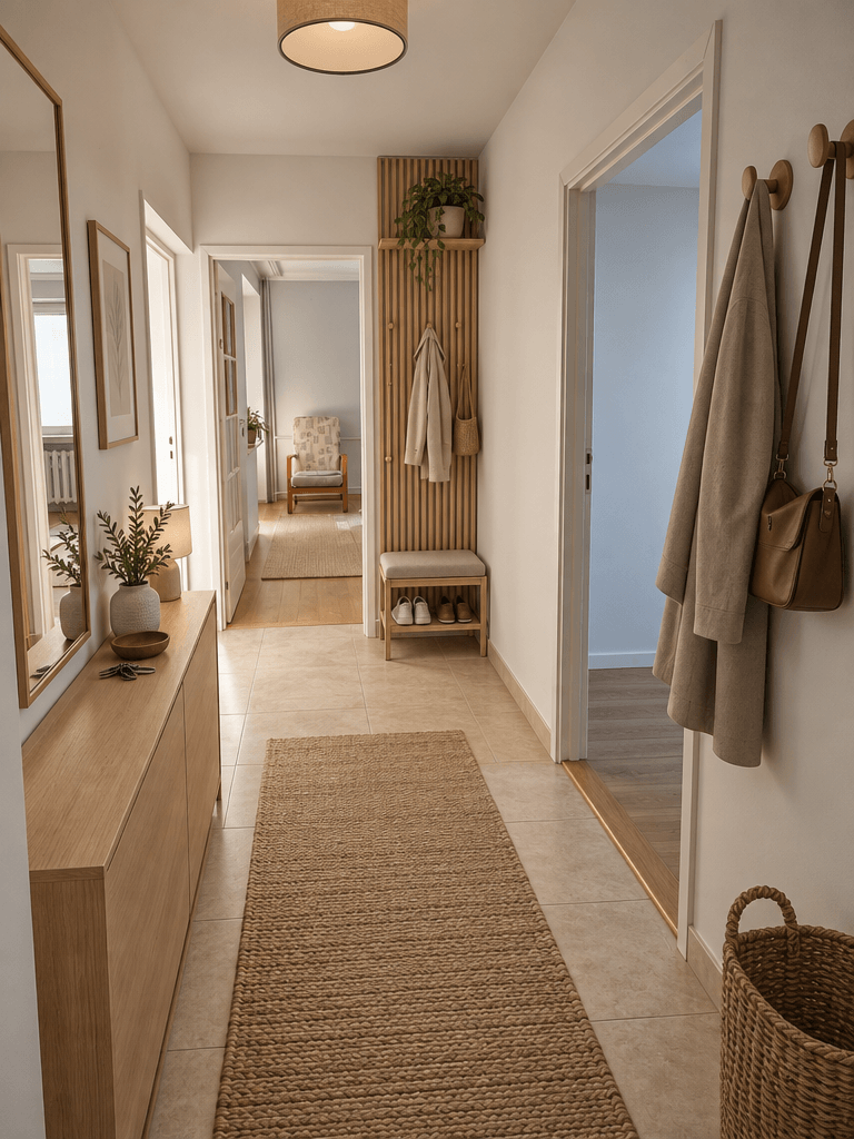 Hallway interior in Scandinavian style — photo by GenRoom AI