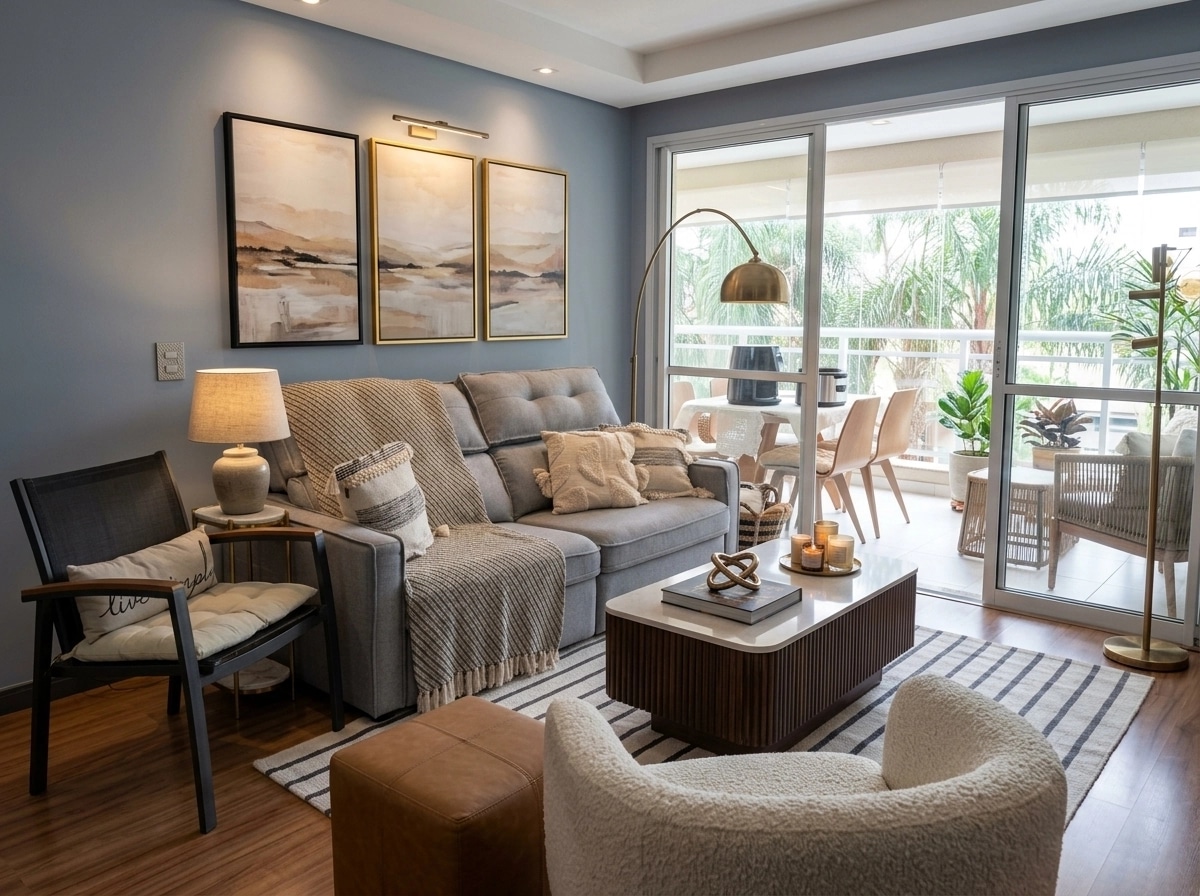Transitional Living Room design — interior photo by GenRoom AI