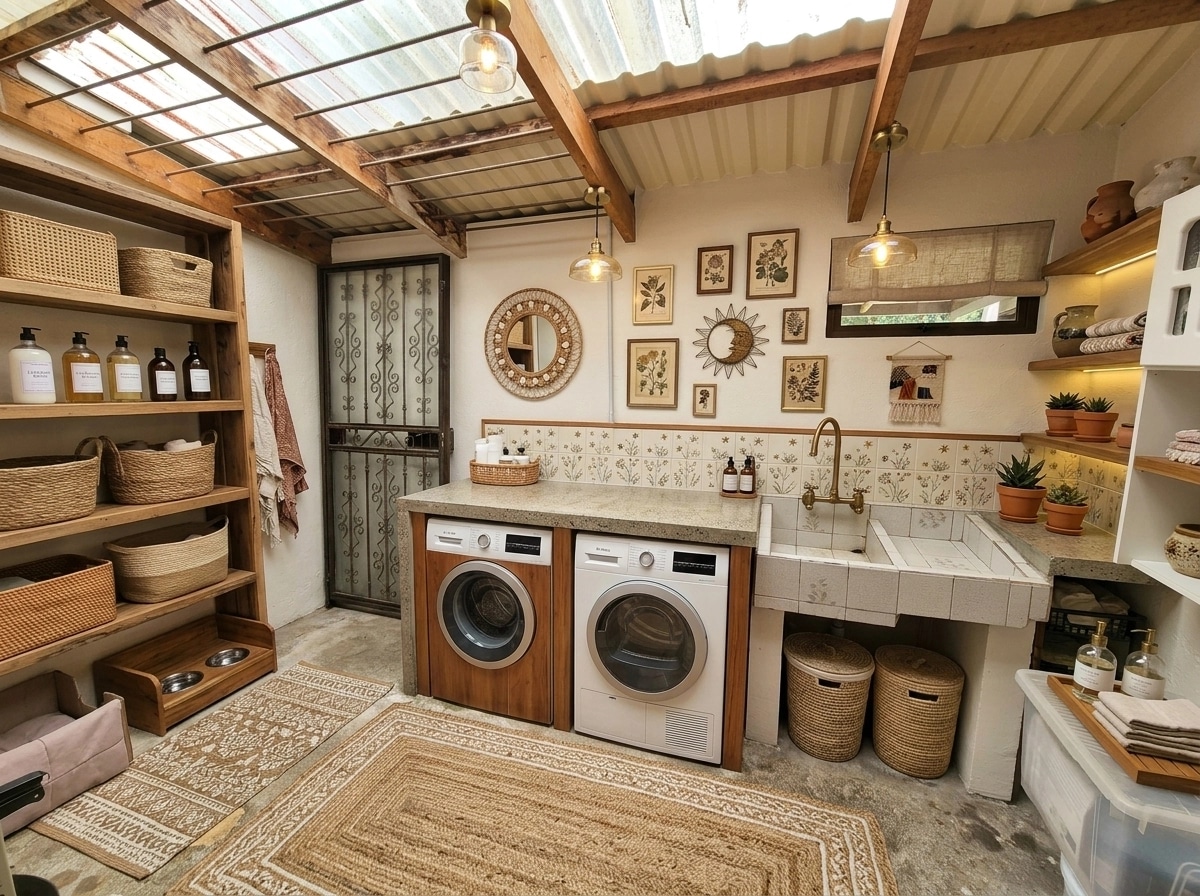 Interior design in Bohemian style — laundry by GenRoom AI