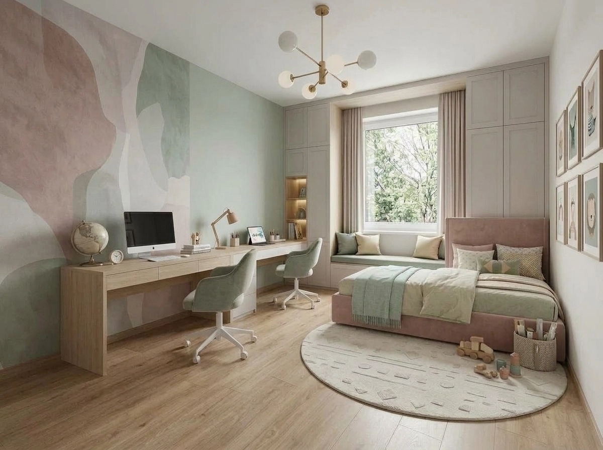 Contemporary Kids Room design — interior photo by GenRoom AI