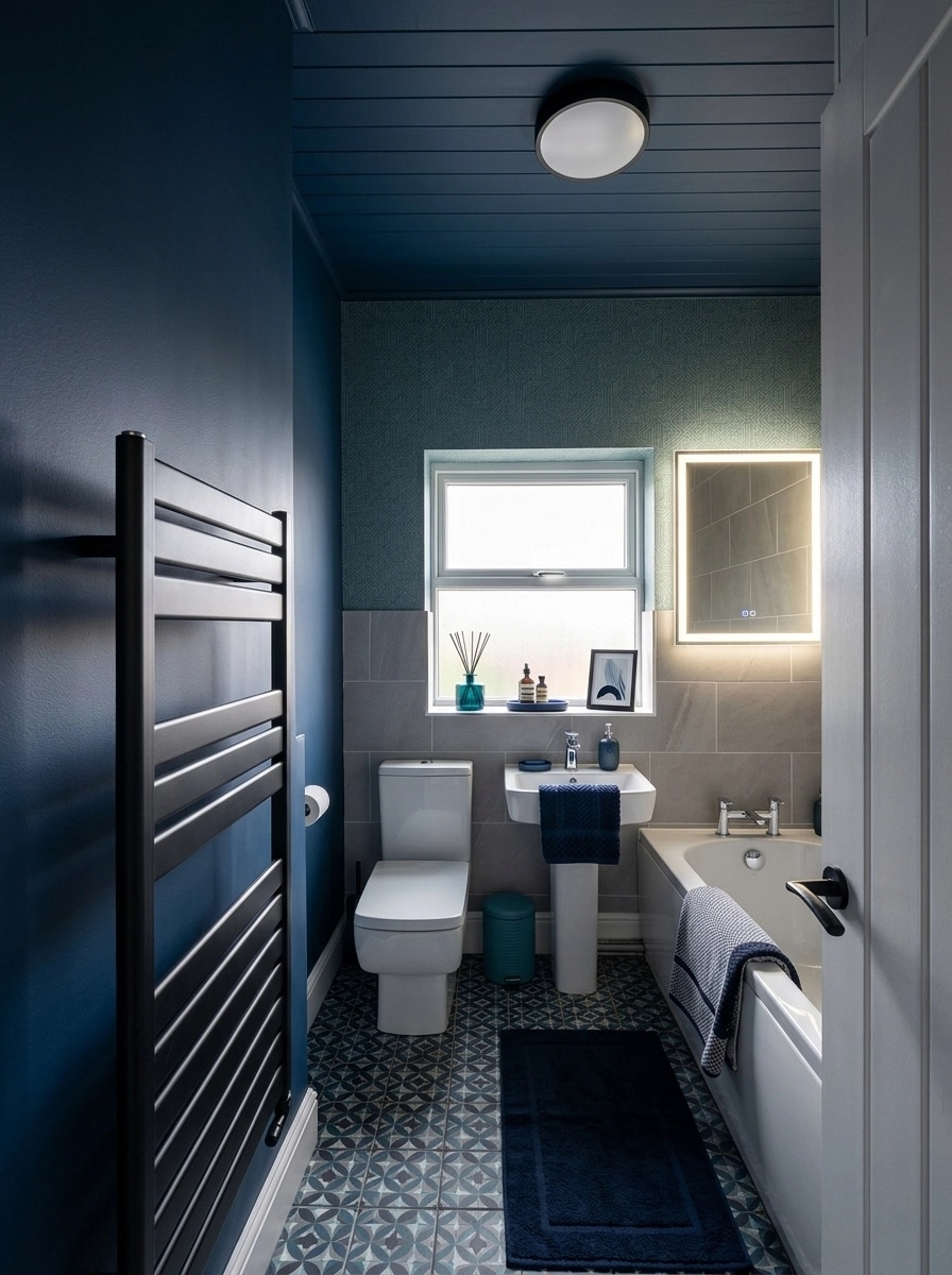 Bathroom interior in Scandinavian style — photo by GenRoom AI