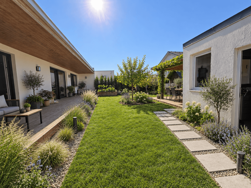 Landscape design in Scandinavian Garden style — Yard by GenRoom AI