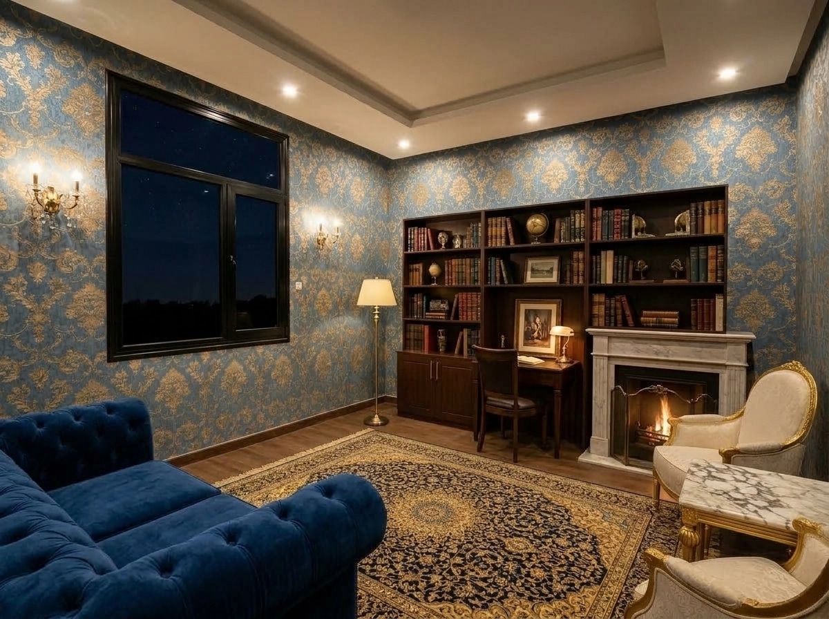 Interior design in Classic style — library by GenRoom AI