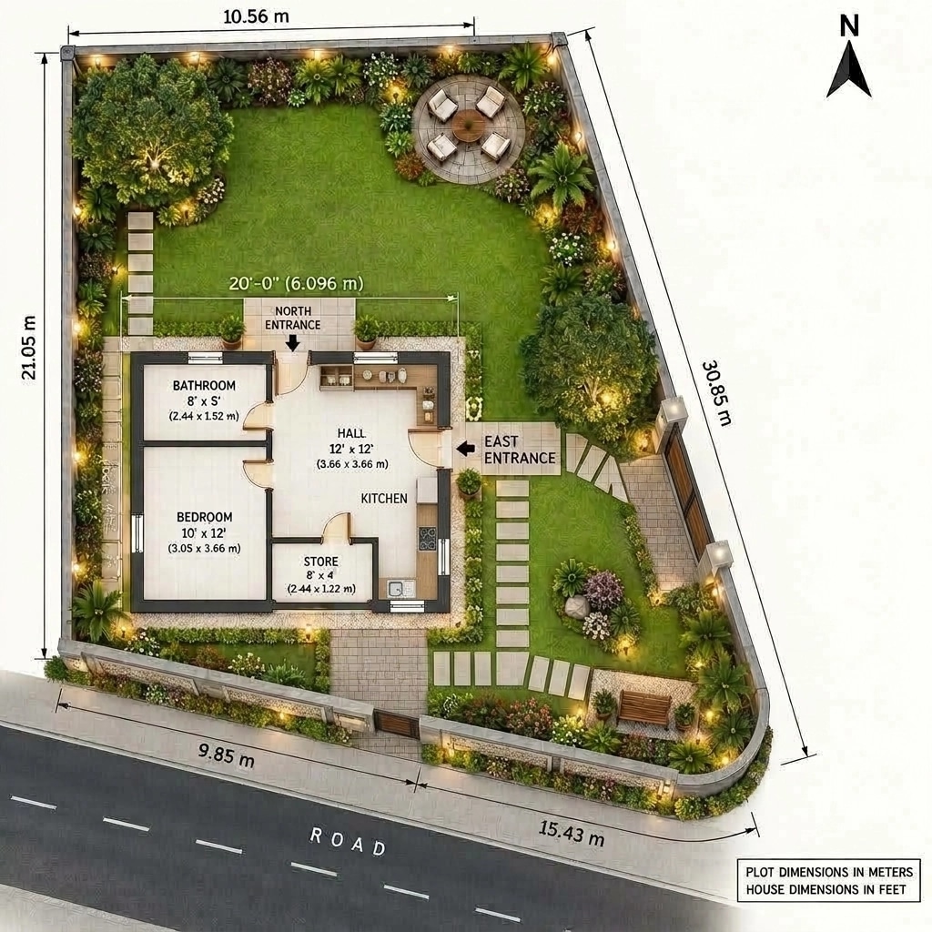Landscape design in Minimalist Yard style — Yard by GenRoom AI