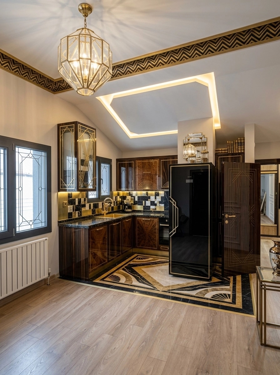 Kitchen interior in Art Deco style — photo by GenRoom AI