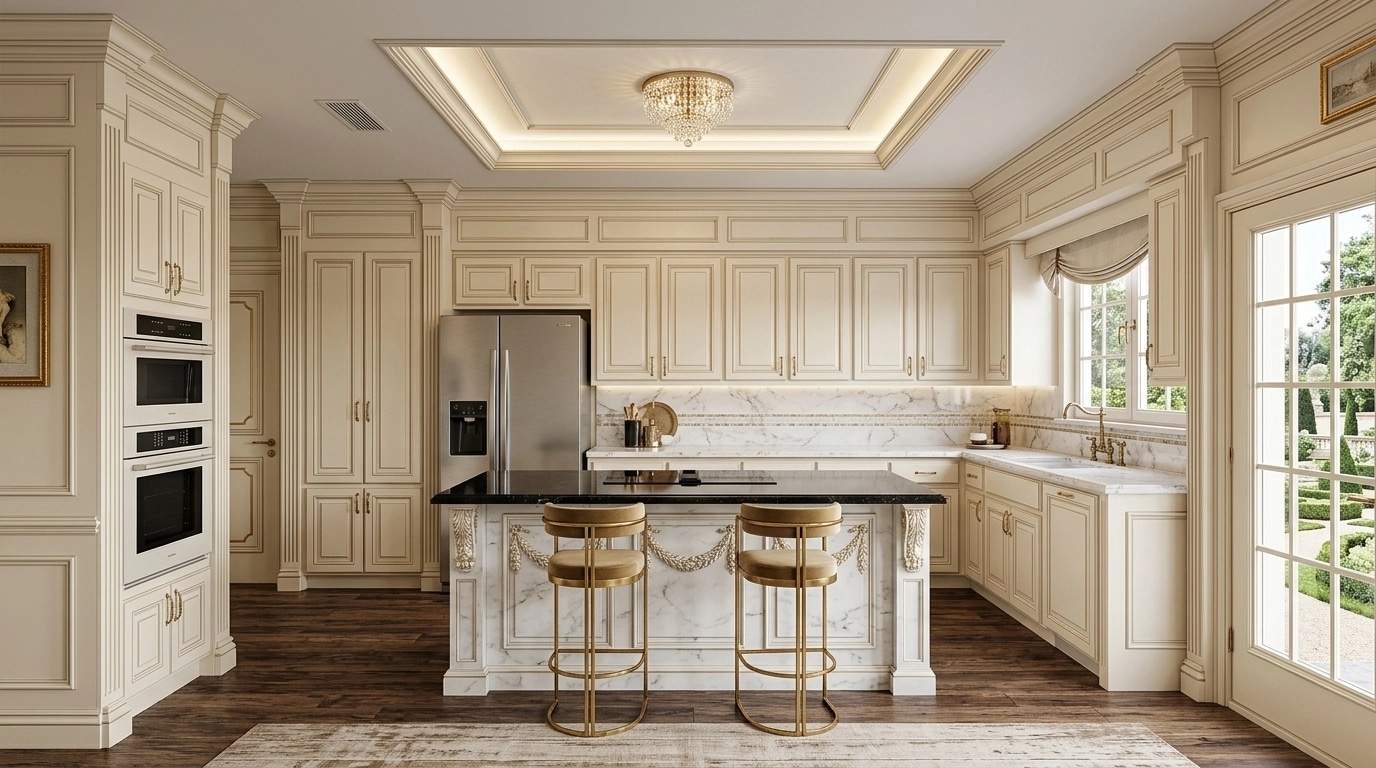 Interior design in Neoclassic style — Kitchen by GenRoom AI