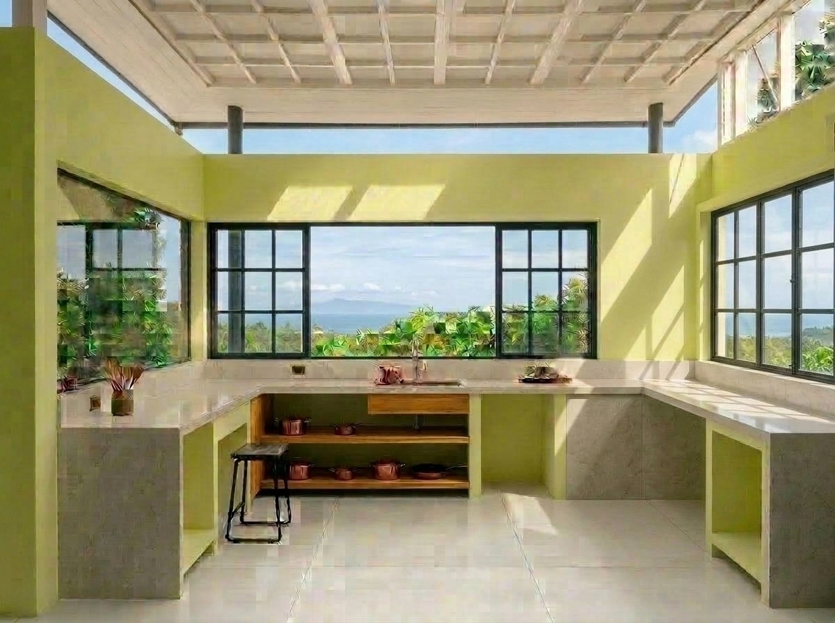 Kitchen interior in Biophilic style — photo by GenRoom AI