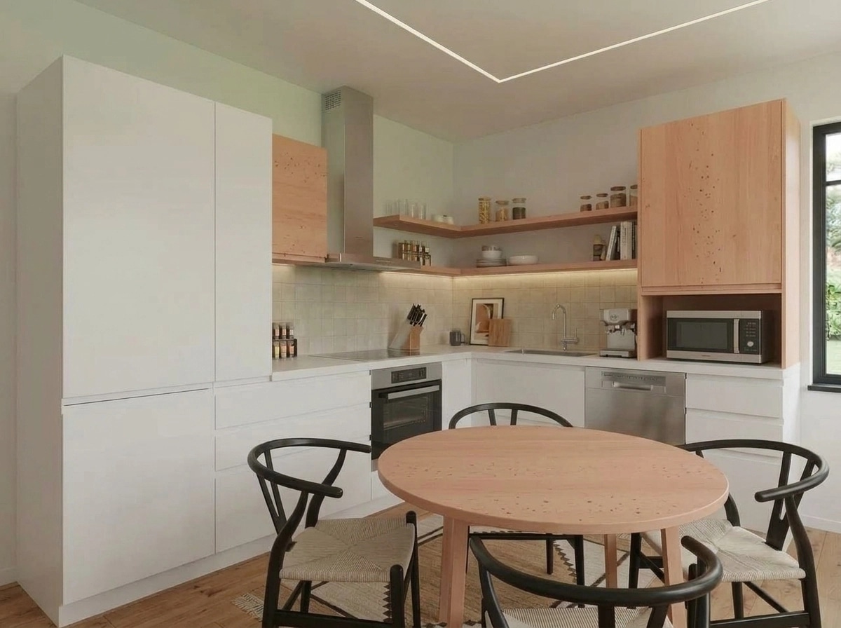 Kitchen interior in Bauhaus style — photo by GenRoom AI
