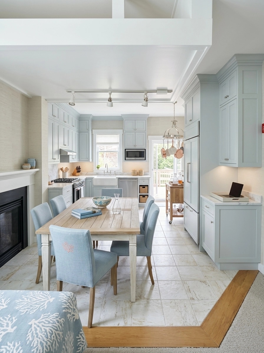 Kitchen interior in Coastal / Hamptons style — photo by GenRoom AI