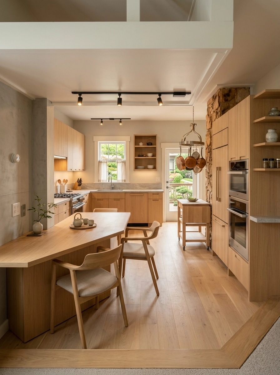 Kitchen interior in Japandi style — photo by GenRoom AI