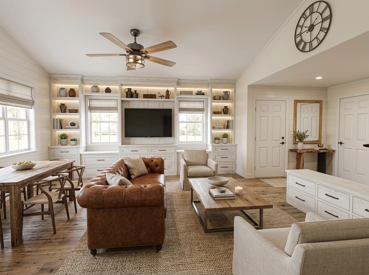 Interior design in Modern Farmhouse style — Living Room by GenRoom AI