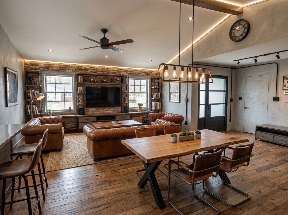 Interior design in Loft / Industrial style — Living Room by GenRoom AI