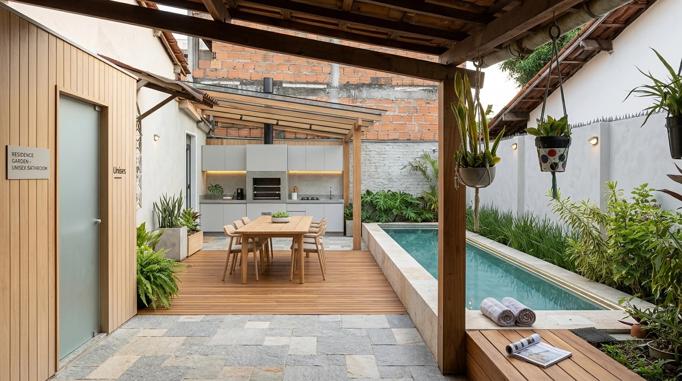 Landscape design in Scandinavian Garden style — Yard by GenRoom AI