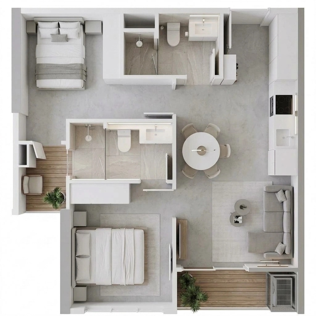 Minimalism Living Room design — interior photo by GenRoom AI