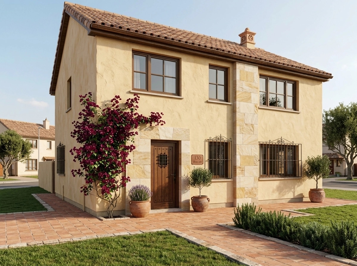Facade design in Mediterranean Facade style — photo by GenRoom AI