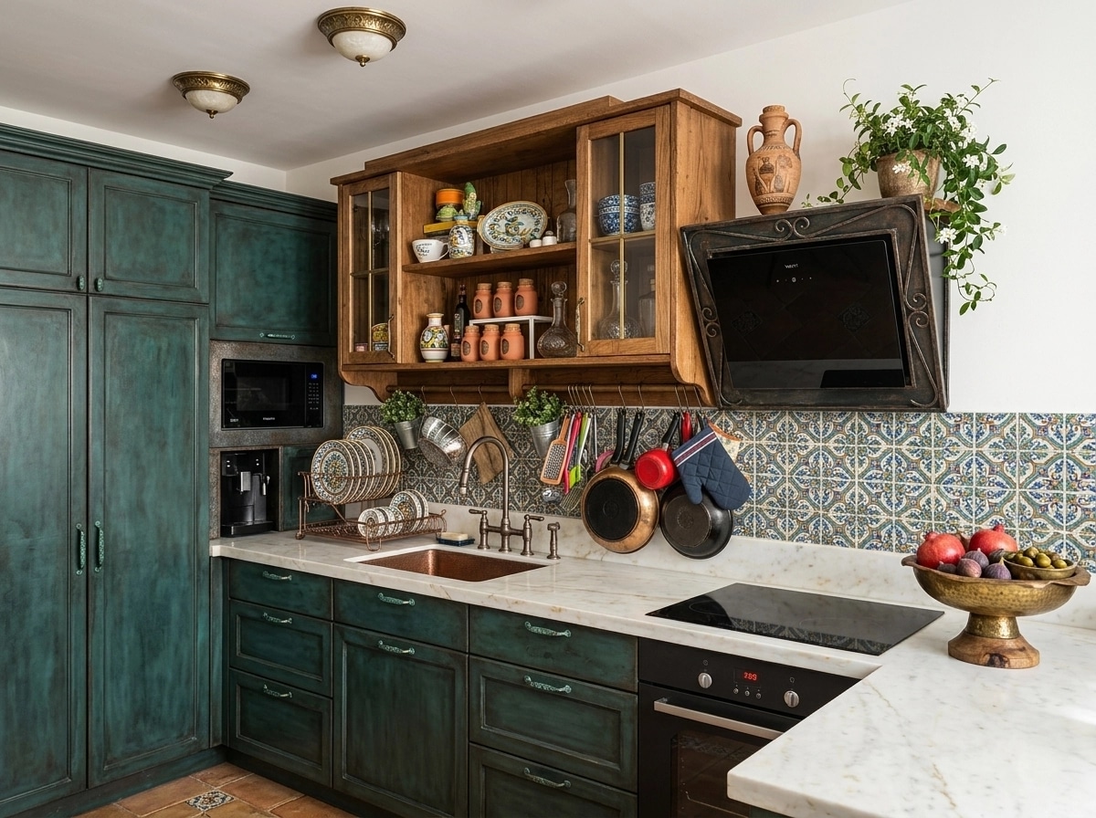 Kitchen interior in Mediterranean style — photo by GenRoom AI