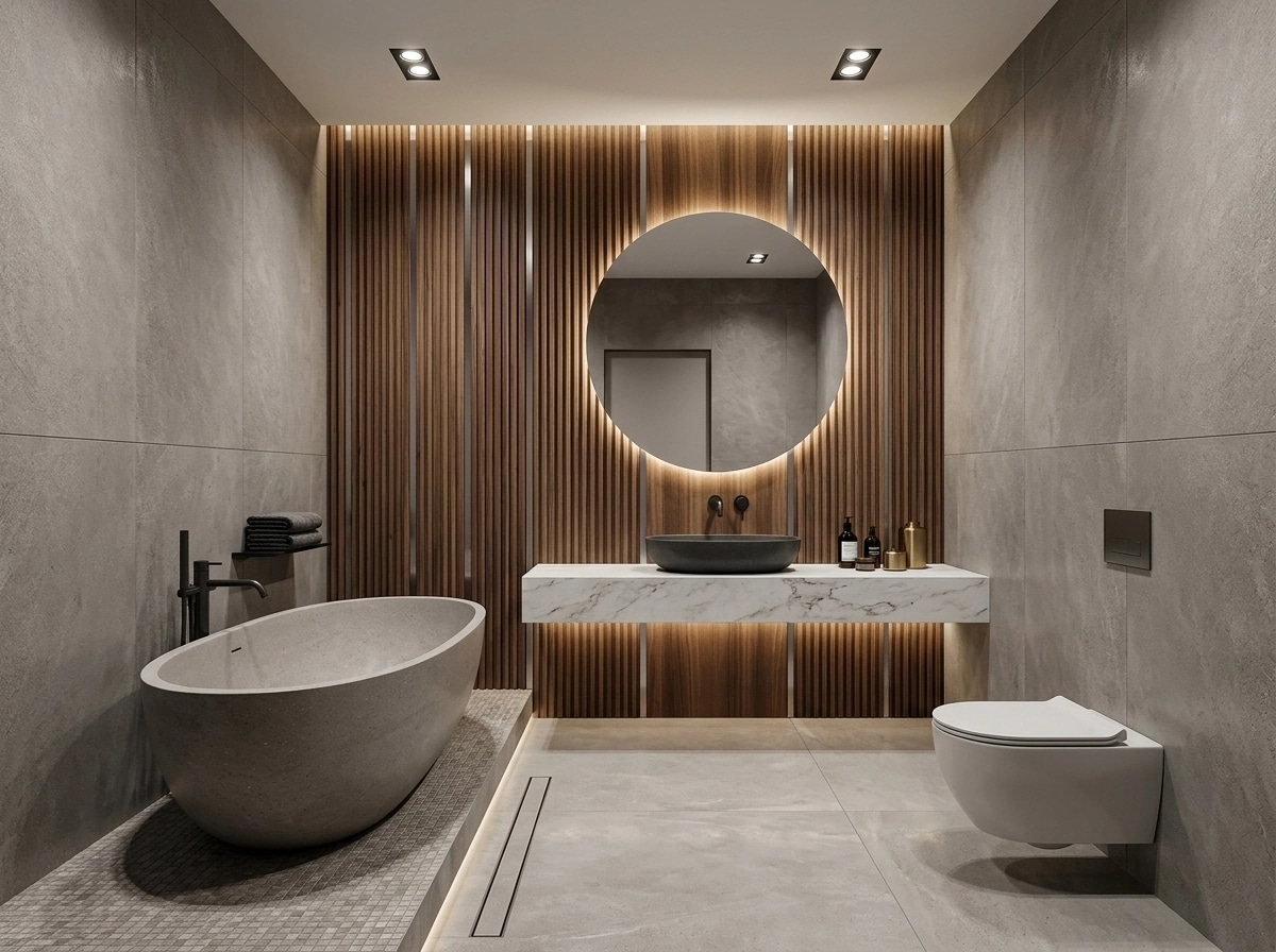 Bathroom interior in Contemporary style — photo by GenRoom AI