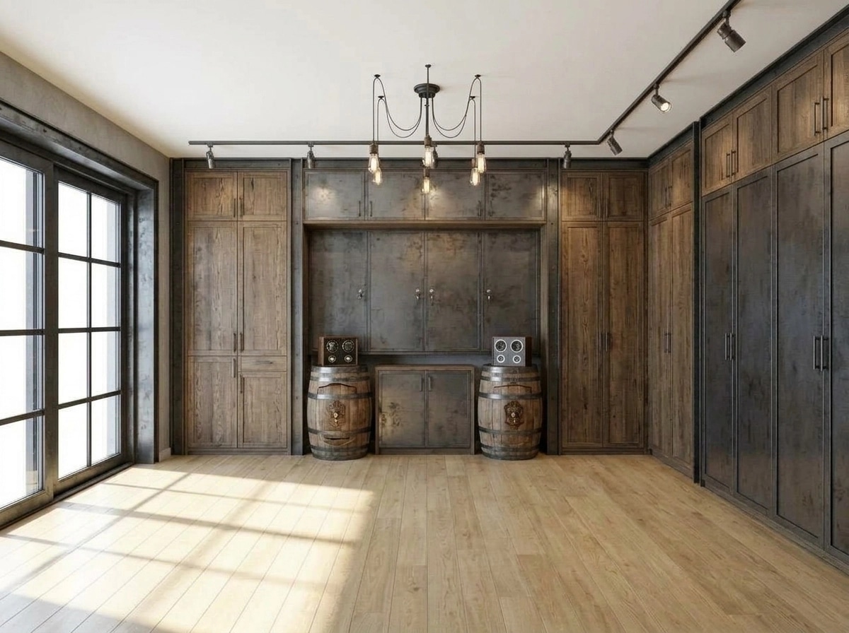 Interior design in Loft / Industrial style — wardrobe by GenRoom AI