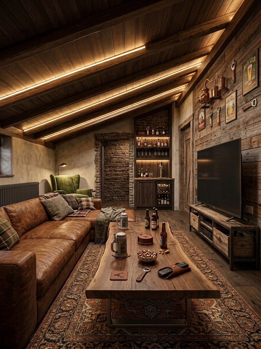 Rustic Living Room design — interior photo by GenRoom AI