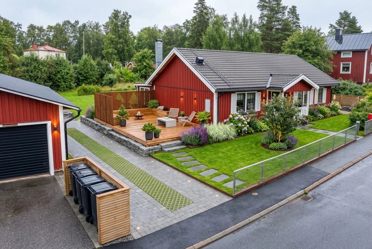 Scandinavian Garden Jardim design — yard photo by GenRoom AI