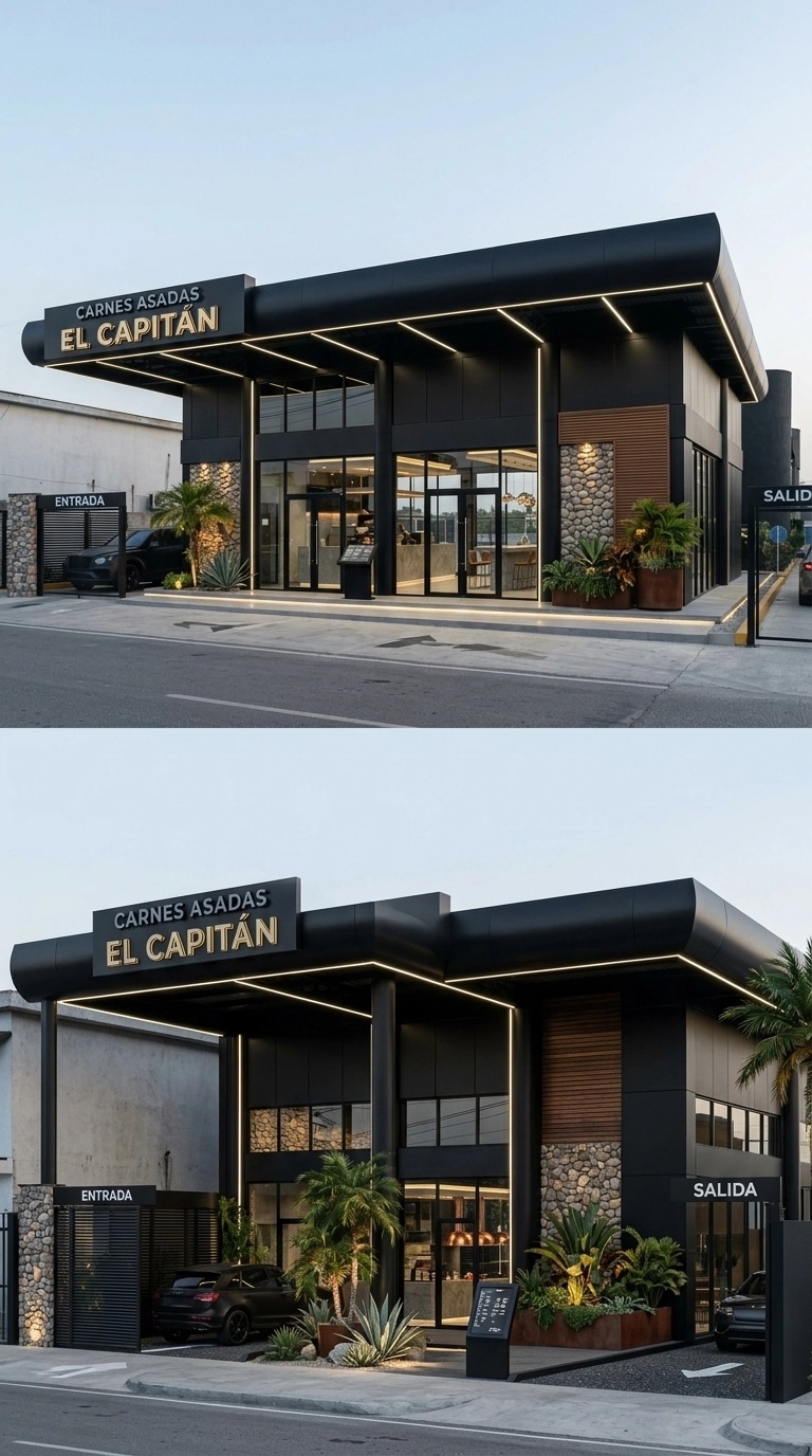 Facade design in Blacktec Facade style — Facade by GenRoom AI