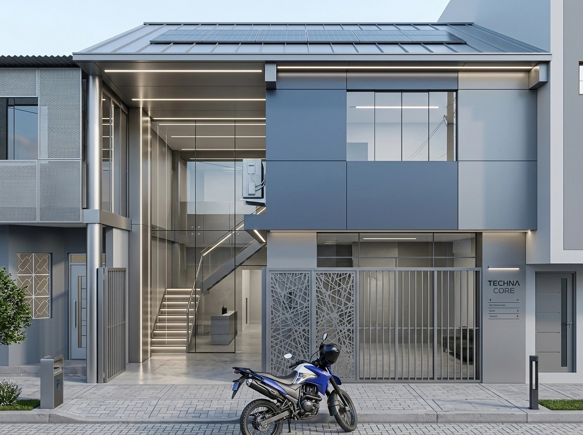 Hi-Tech Facade Façade design — facade photo by GenRoom AI