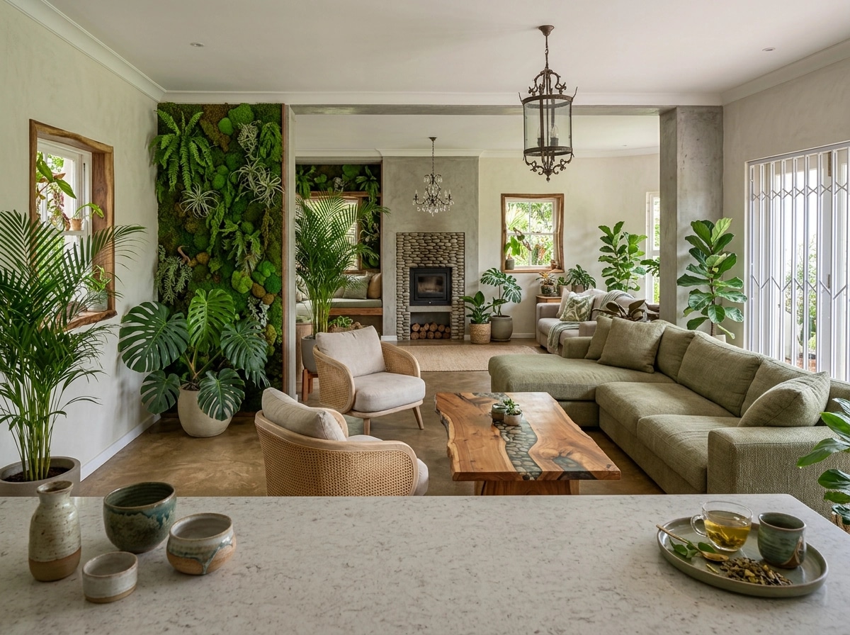 Interior design in Biophilic style — Living Room by GenRoom AI