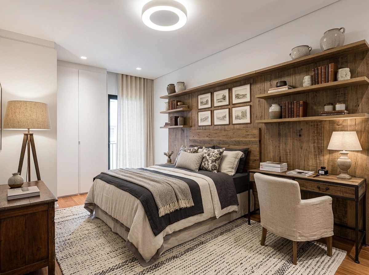 Modern Farmhouse Bedroom design — interior photo by GenRoom AI