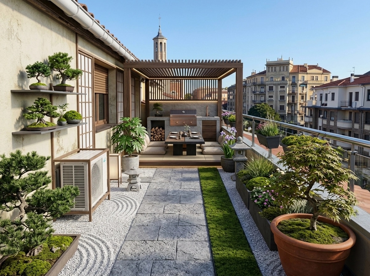 Landschaftsdesign im Japanese Garden-Stil — Garten von GenRoom AI