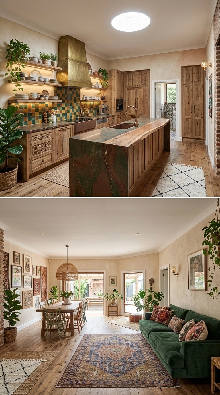 Kitchen interior in Bohemian style — photo by GenRoom AI
