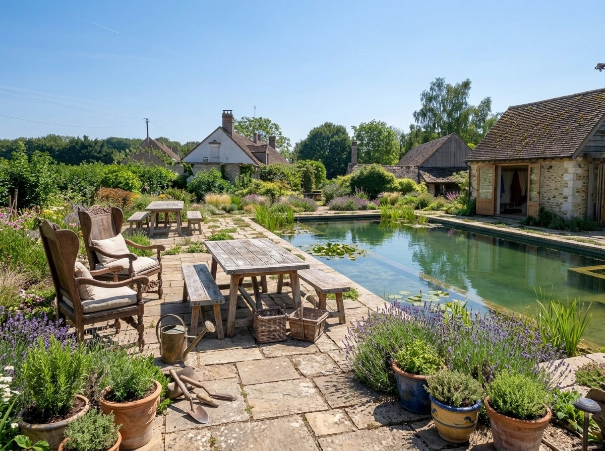 Landscape design in Eco Natural Garden style — Yard by GenRoom AI